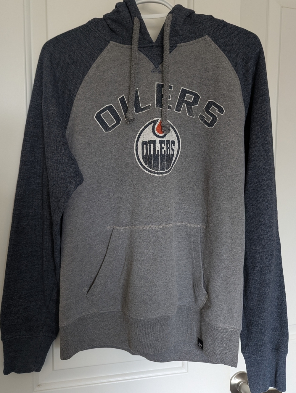 47 Brand Gray & Navy Edmonton Oilers Pullover Hoodie